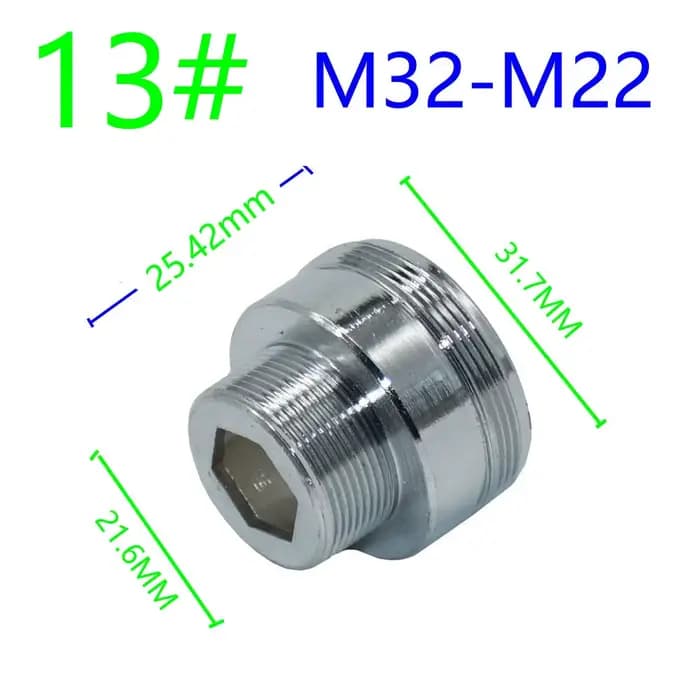 Argent 1/2 "M16 M17 M18 M19 M20 M22 M24 M28 M32 connecteur de filetage en laiton pour Conversion de