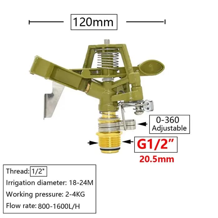1/2 3/4 1 "1.5" 2 "fil femelle grande plage de couverture arroseurs ferme jardin Irrigation arrosage pistolet de pluie