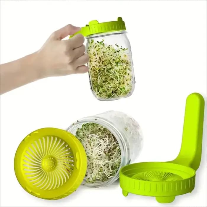 Couvercle de pot de maçon en maille plastique avec poignée