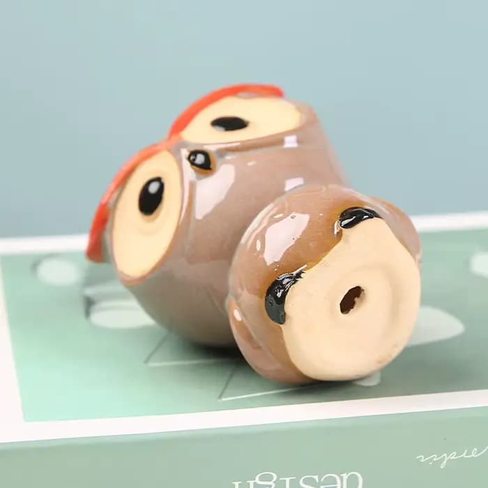 Jolie jardinière en céramique en forme de hibou pour plantes succulentes