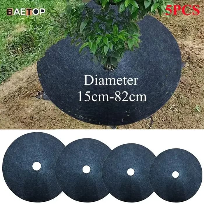 Barrière de désherbage avec anneau de pain d'arbre Non tissé, tapis de protection, couverture pour p