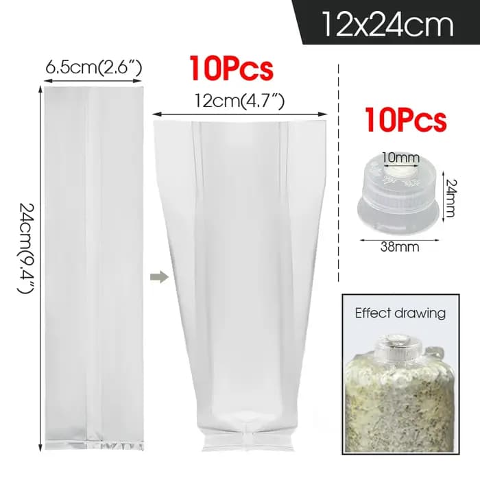 Kit de plantation de champignons de ferme de jardin d'épaisseur de 0.05mm substrat de frai de champignon comestible