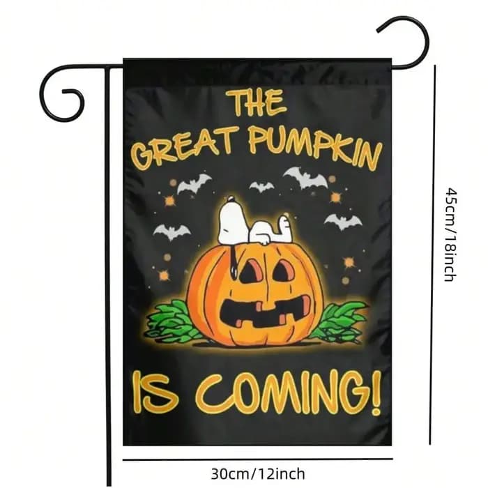 Drapeaux de jardin - Décoration de patio extérieure imprimée recto-verso avec motif de citrouille et de fantôme