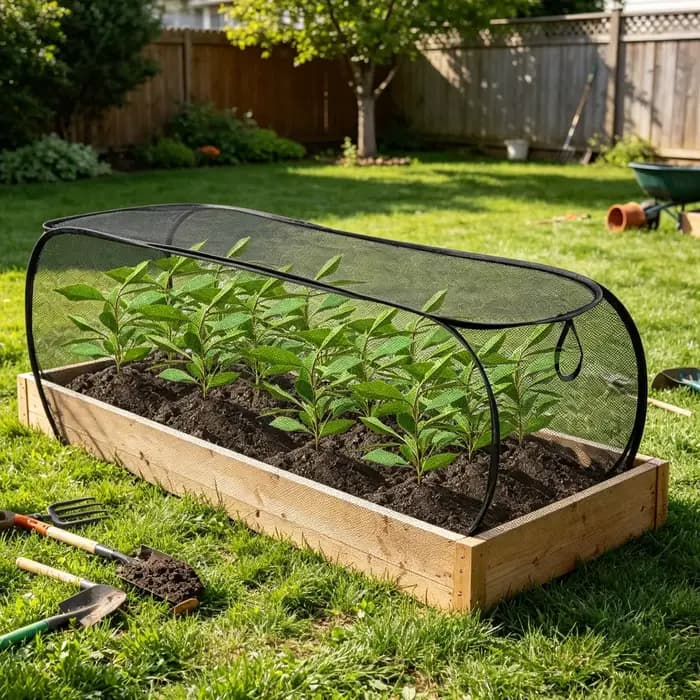 Serre de jardin pop-up en maille pour plantes, couverture pour semis, accessoires de jardinage de gr