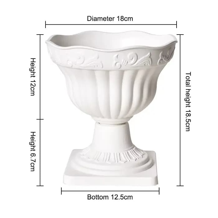 Grande jardinière extérieure en plastique blanc, colonne romaine, pots de fleurs, pots de plantation