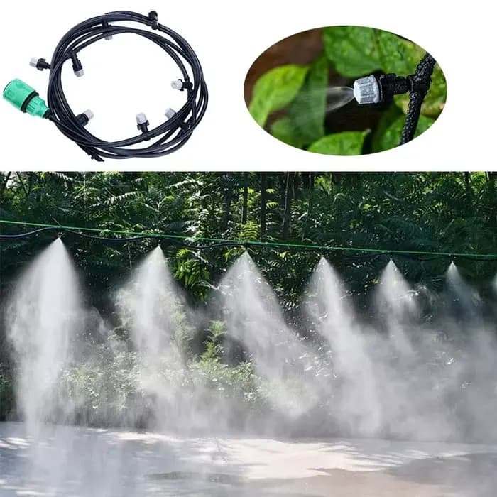 Système d'irrigation de jardin 10 mètres 10 buses pulvérisatrices brumisatrices pour refroidissement