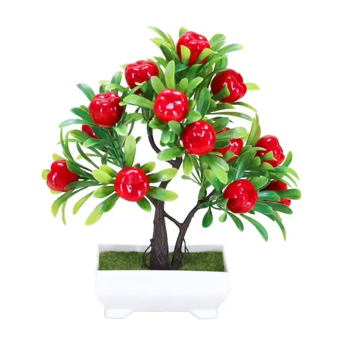 Arbre fruitier artificiel, bonsaï de simulation, petites plantes en pot, décoration de jardin, table, maison, chambre, ornements de plantes artificielles