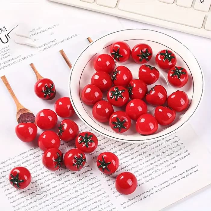 10 pièces bricolage Mini modèle de tomate ornements bricolage accessoires artisanat d'art approvisionnement décoration de la maison parfait bijoux à bricoler soi-même artisanat artisanat d'art