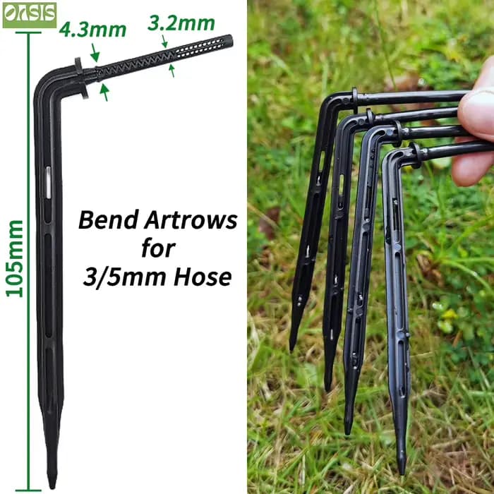 OASIS-Kit de micro goutteurs d'irrigation à flèche courbée, pour tuyau de 3/5mm, pour arrosage de ja