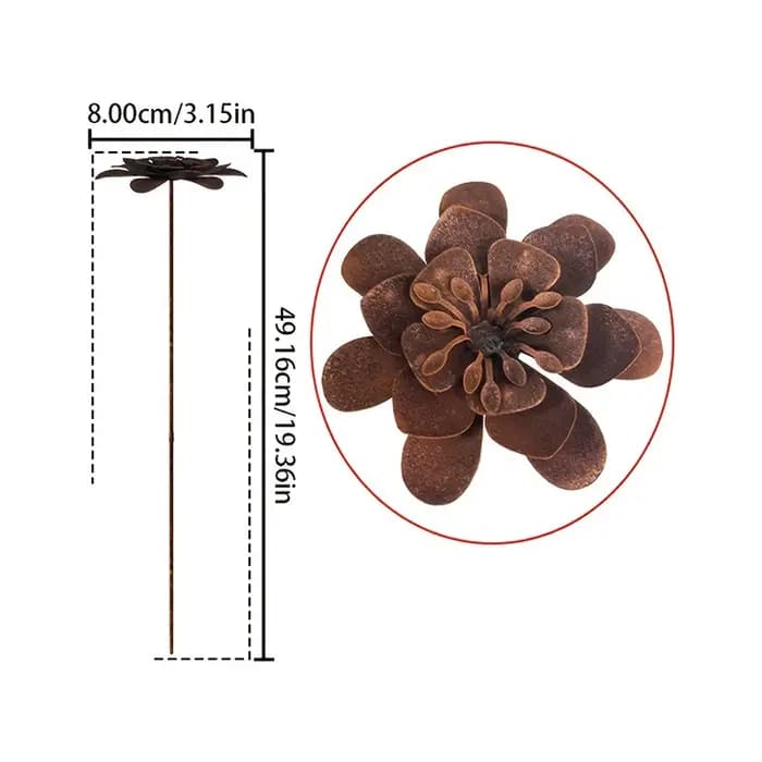 Rustique fer fleur Stake 3D Floral Yard Ornament Garden Pick en plein air pelouse patio art décoratif artisanats