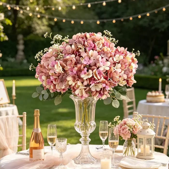 Fleurs d'hortensia artificielles pour arrangements de maison