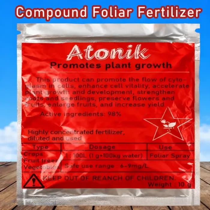 Engrais soluble dans l'eau Atonik 10g, engrais foliaire composé rouge pour la nouvelle alimentation