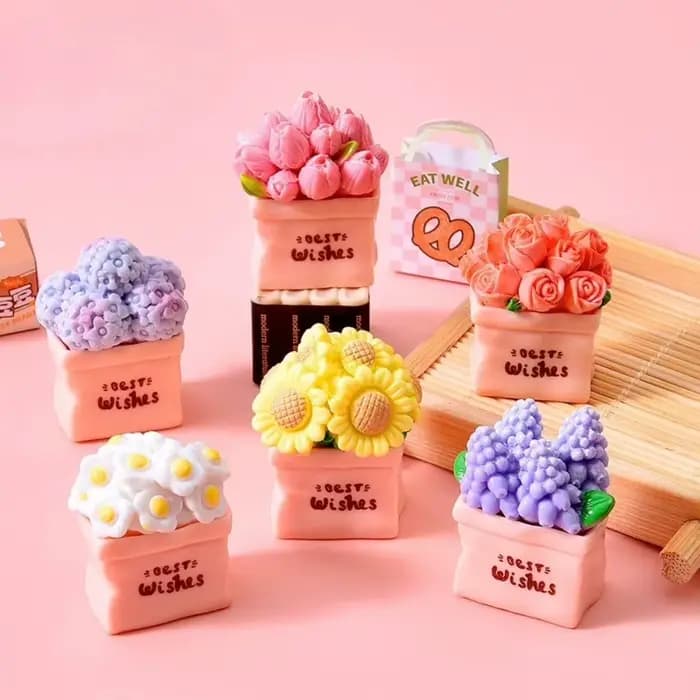 Miniatures de pots de fleurs en résine, figurines de tournesol et de rose, accessoires de décoration DIY pour bureau et voiture, fournitures d'artisanat crème