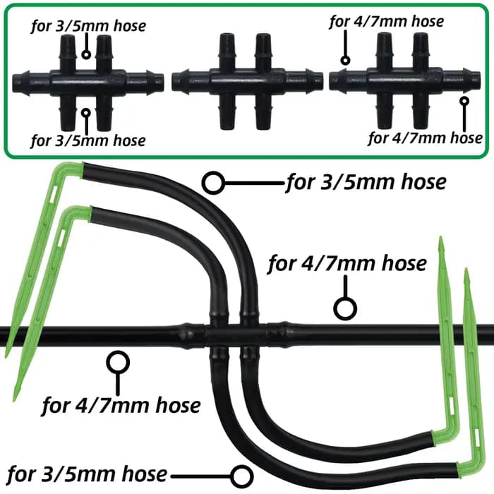 KESLA-Kit d'arrosage automatique de jardin, système d'égouttement coudé, tuyau de 4/7mm à 3/5mm pour