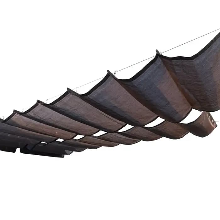 Pergola en tissu HDPE épais Anti-UV, pare-soleil ondulé rétractable, filet de terrasse, balcon, auve