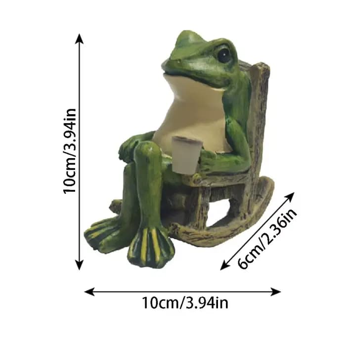 Lampe de nuit solaire étanche en forme de grenouille, style rustique créatif, chaise à bascule greno
