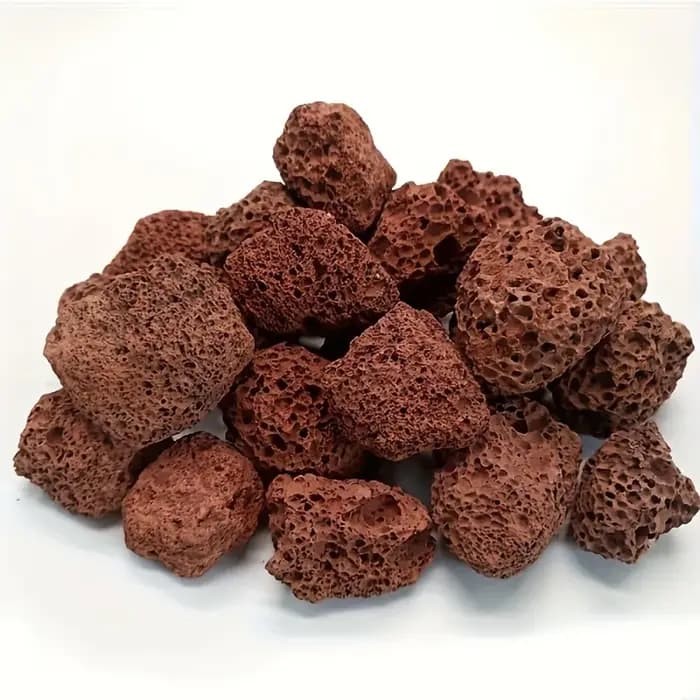 Bio filtre en pierre originale de roche volcanique rouge poreuse naturelle
