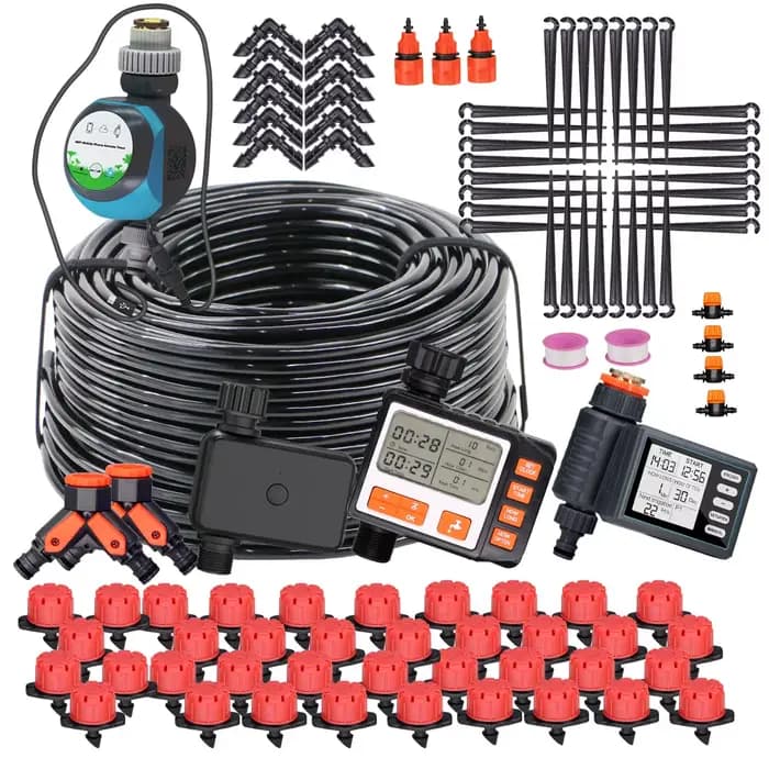 Kit d'arrosage automatique pour jardin et serre, goutteurs réglables, système d'irrigation goutte à