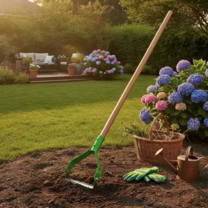 Houe de jardin robuste en acier au carbone, houe à boucle efficace pour le désherbage et le jardinage