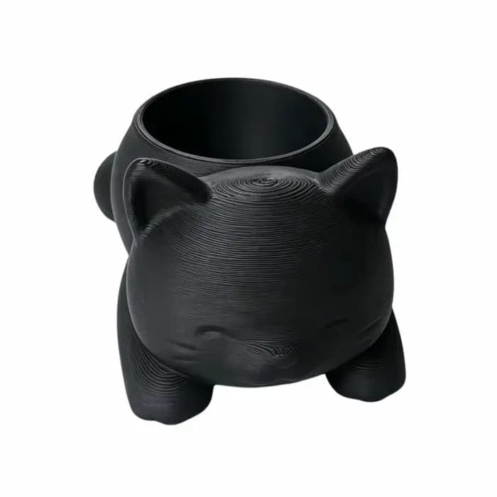 Pot de fleurs créatif imprimé en 3D en forme de chat, décoration mignonne, boîte de rangement multif