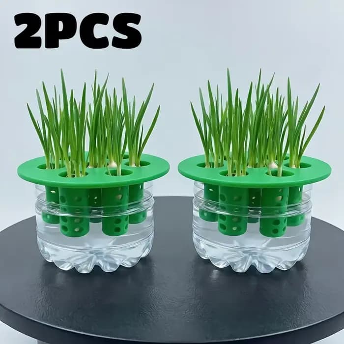 Lot de 2 pots de pépinière de jardin à 7 trous pour ail et oignon