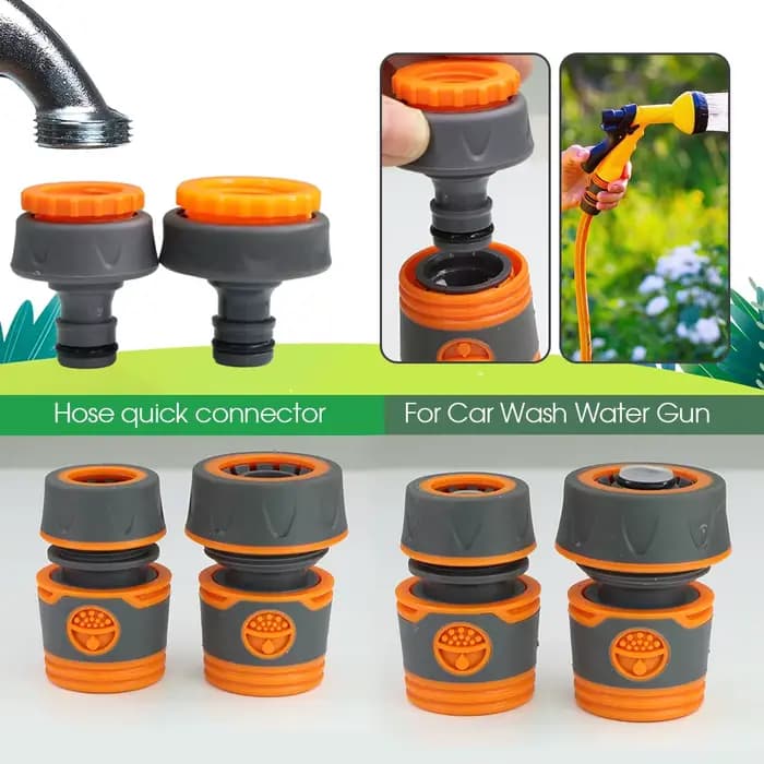 Connecteur rapide pour tuyau d'arrosage, coupleur de tuyau de 1/2 3/4 pouces, connecteur d'arrêt d'e