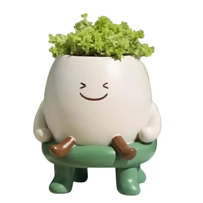 Pot à Cactus 9x10cm, Jardinière Mignonne, Jardinière Élégante avec Jambes Souriantes, Mini Pots en Résine, Cadeau