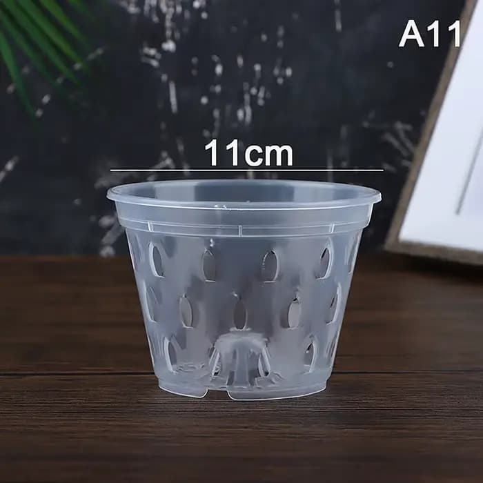 1 pièce de pot de fleurs de jardin avec trous de drainage, paniers transparents pour orchidées, pots