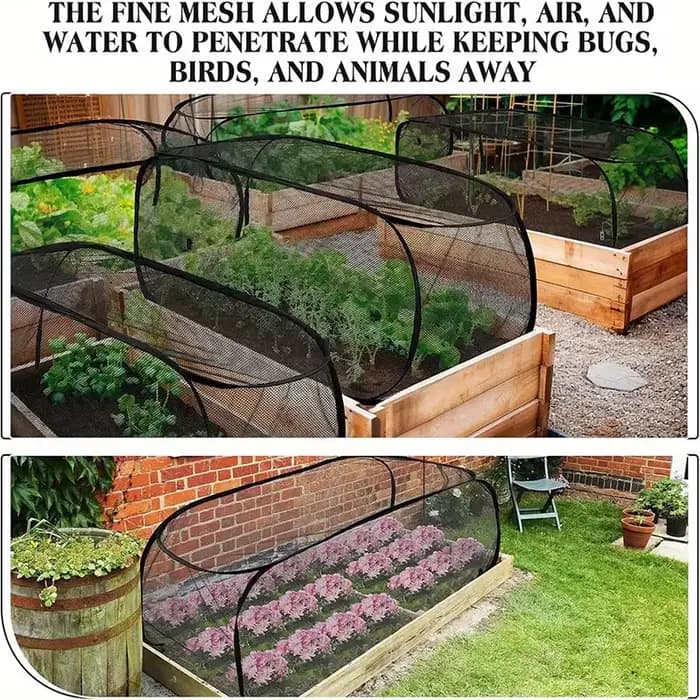 Housse de protection pliable et assemblable pour plantes, anti-insectes et pare-soleil, pour semis d