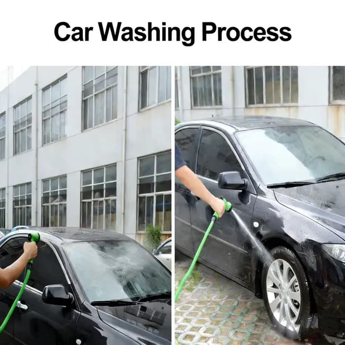 Ensemble de tuyau d'arrosage extensible multifonctionnel avec pistolet de lavage haute pression, bus