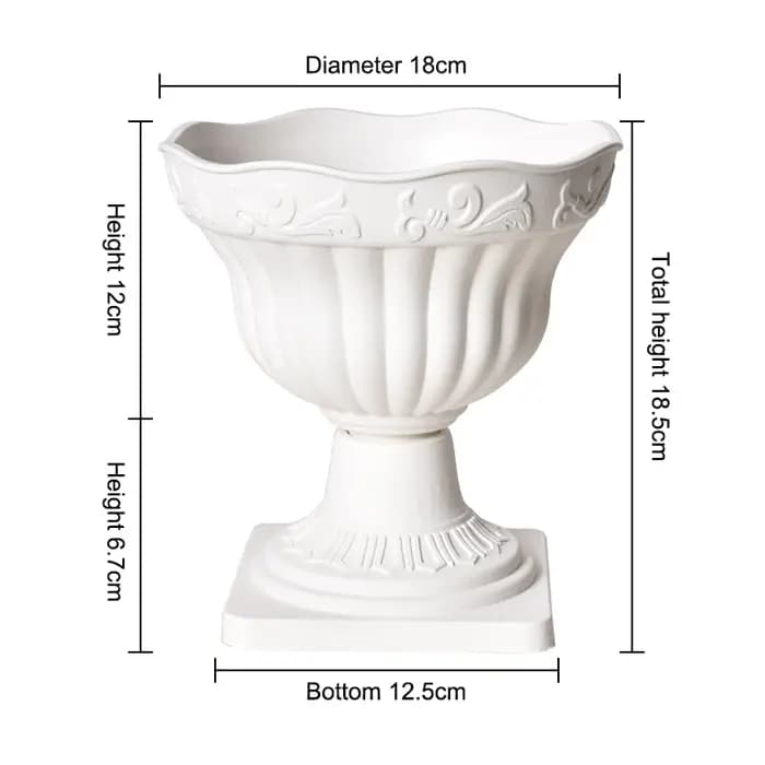 Grande jardinière extérieure en plastique blanc