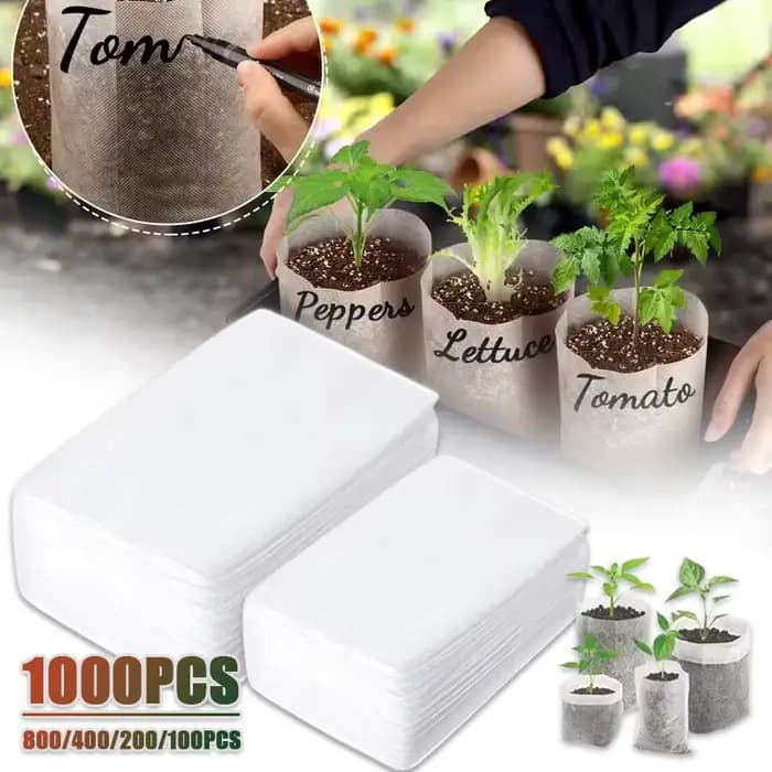 100-1000 pièces sac de pépinière biodégradable sacs de culture de plantes sacs de pépinière en tissu