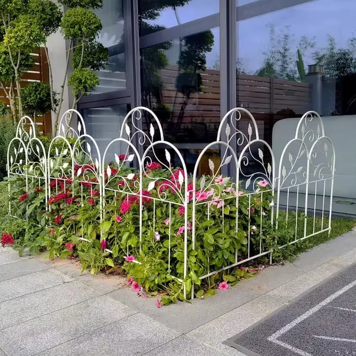 Clôture de jardin en fer Vintage, bordure de fleurs rustique d'extérieur pour décoration de cour, barrière de plantes, bordure de paysage décorative pour Villa/jardin