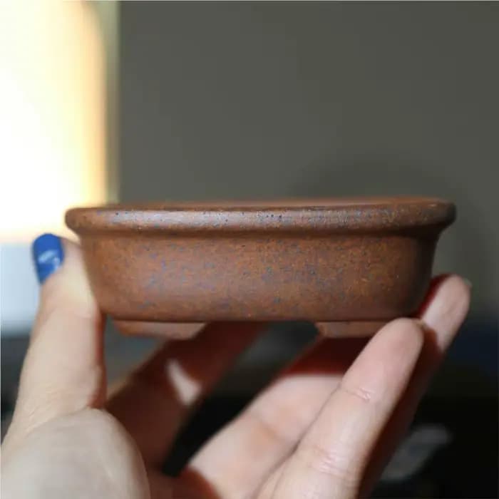 Pot de fleur chinois YFête ing en argile violette, pot de bonsaï carré fait à la main, décoration de bureau à domicile, pot de fleur succulente avec trous, LH211