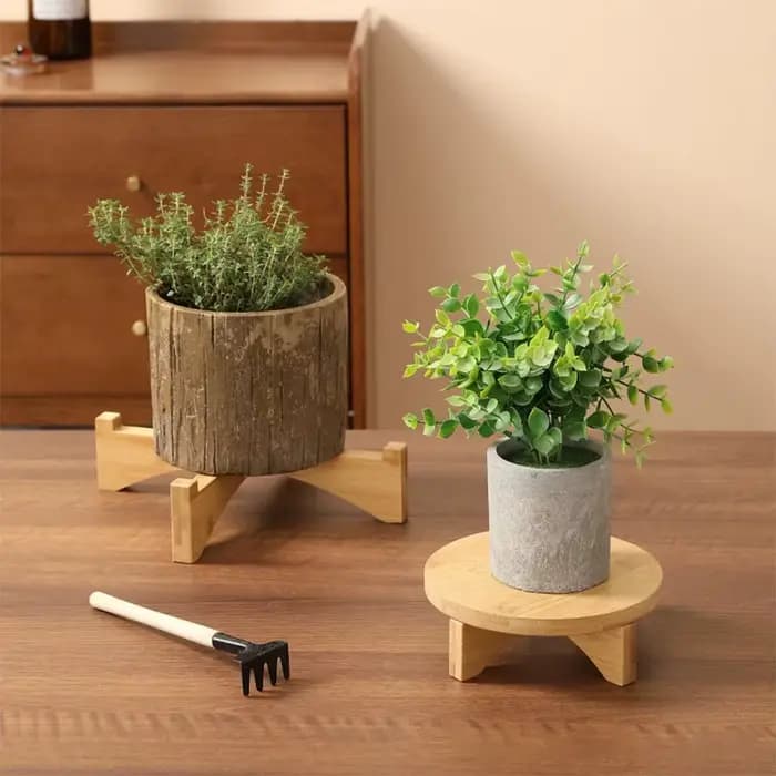 Présentoir à Bonsaï en Bois sur Pied, Décoration de Maison, Base de Pot de Fleur, Ornement de Bureau