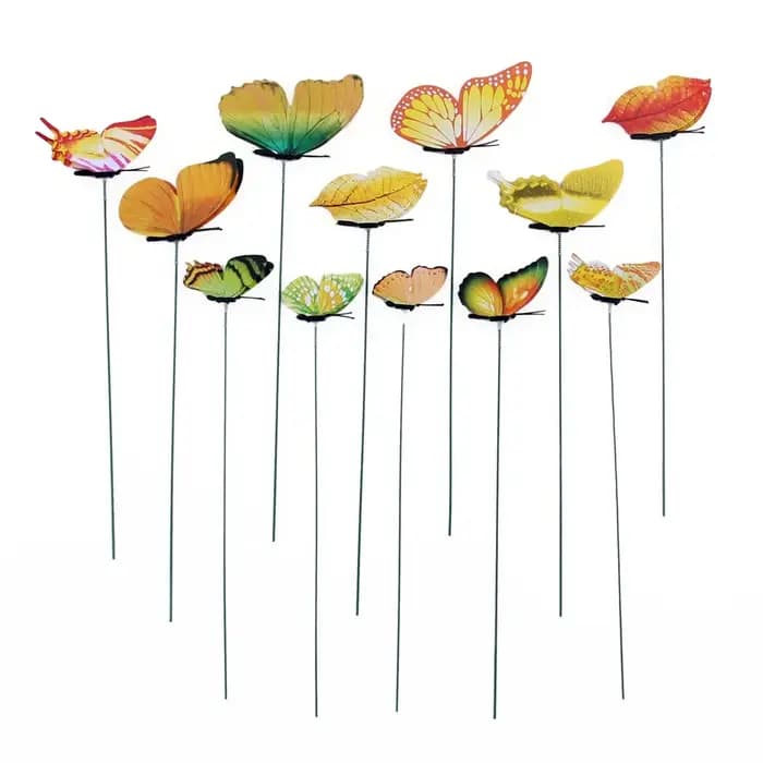 12 pièces/ensemble papillons colorés piquet de jardin jardinière de cour piquets de papillon décoration extérieure Pots