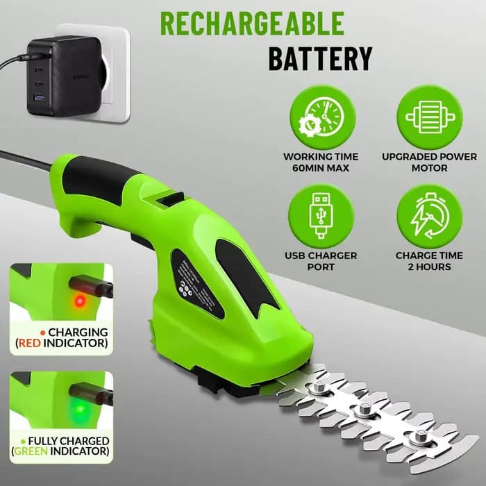 Taille-haie électrique sans fil 2 en 1