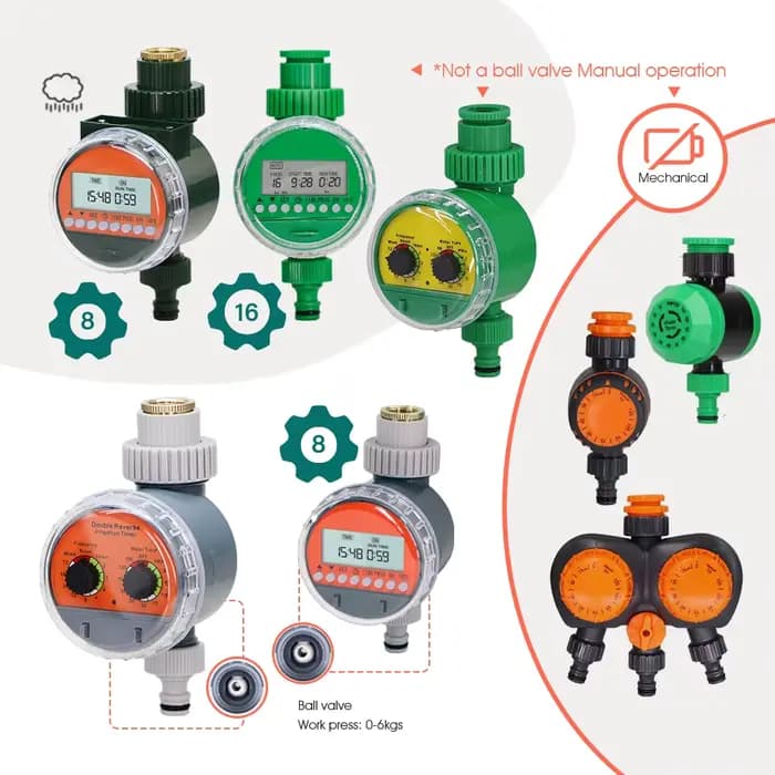 Minuteries automatiques à robinet à bille avec écran LCD d'eau, contrôleur électronique, système d'é