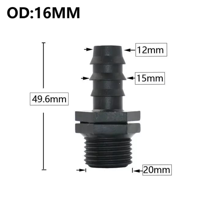 Connecteur de Tube PE de jardin, 8/16/20/25/32mm, filetage 1/2 3/4 1 ", coupleur coudé, raccord de t
