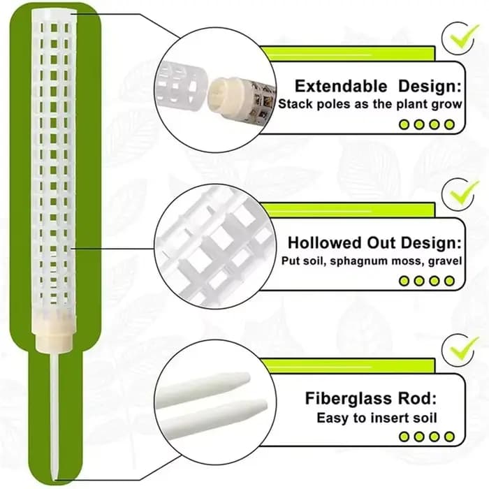 Bâton de support en treillis pour plantes, poteau de mousse en plastique, support pour Pot de plante