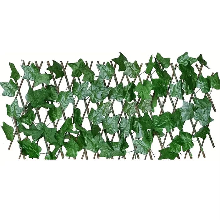 Fausse Clôture Télescopique en Bois pour Décoration de Jardin, Fausses Fleurs, Feuilles Vertes Artif