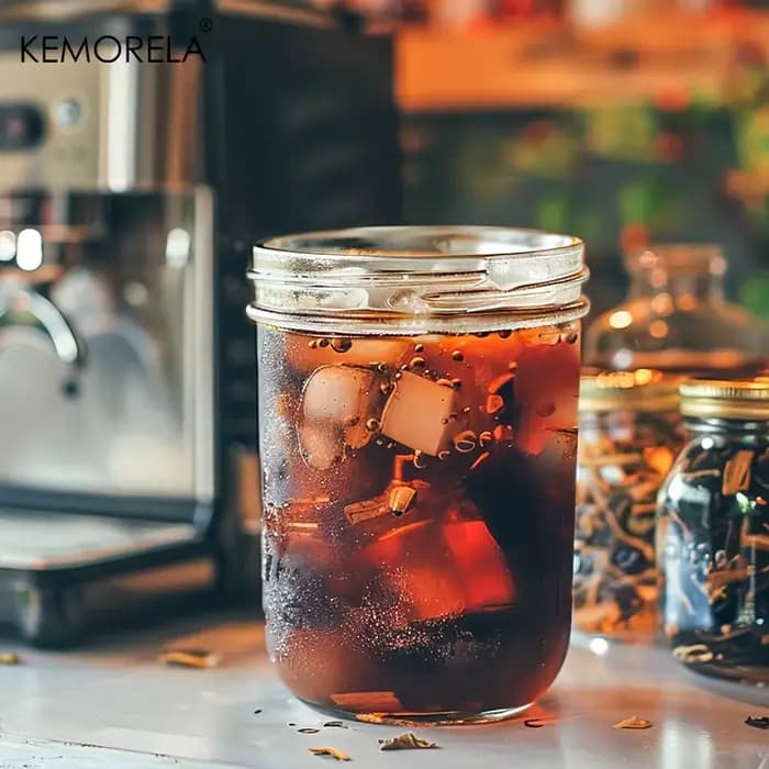 KEMORELA Mason pots 350ML avec couvercles 4 pièces Pint