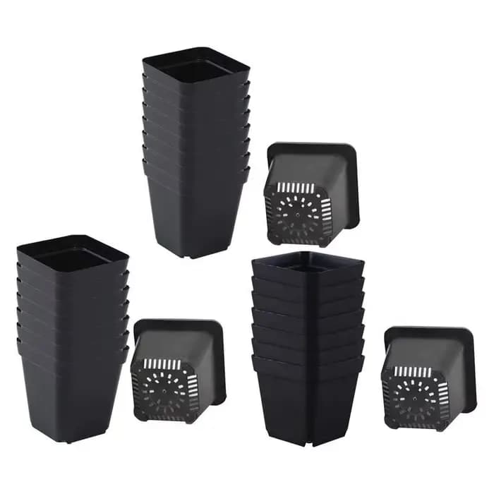 Pots de semis 50 pièces carrés plante semis-gobelet de plantation en plastique pépinière profonde ar