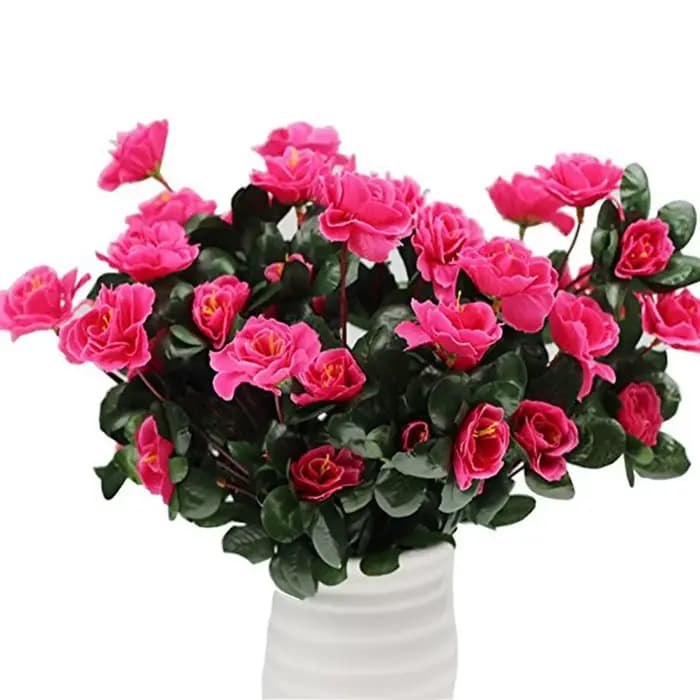 Buissons d'azalée rouge artificiels, fausses fleurs, extérieur, automne, haute qualité, décor de degré UV, décorations pour la maison, petit pour jardin