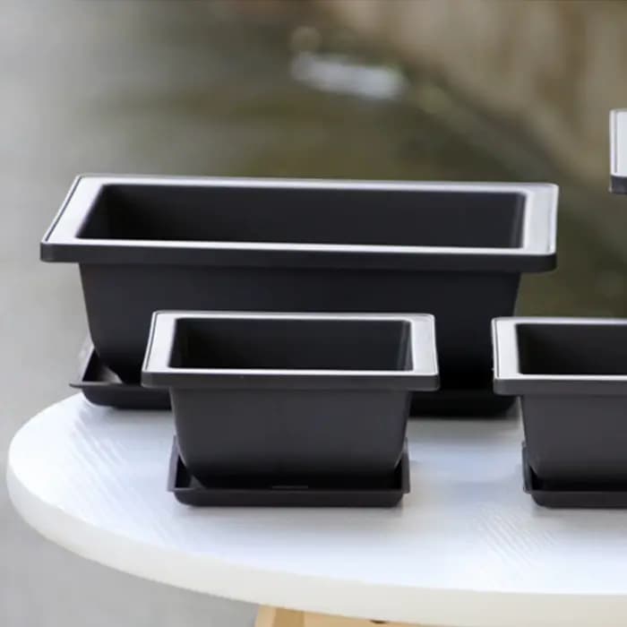 Pots de fleurs rectangulaires carrés en plastique