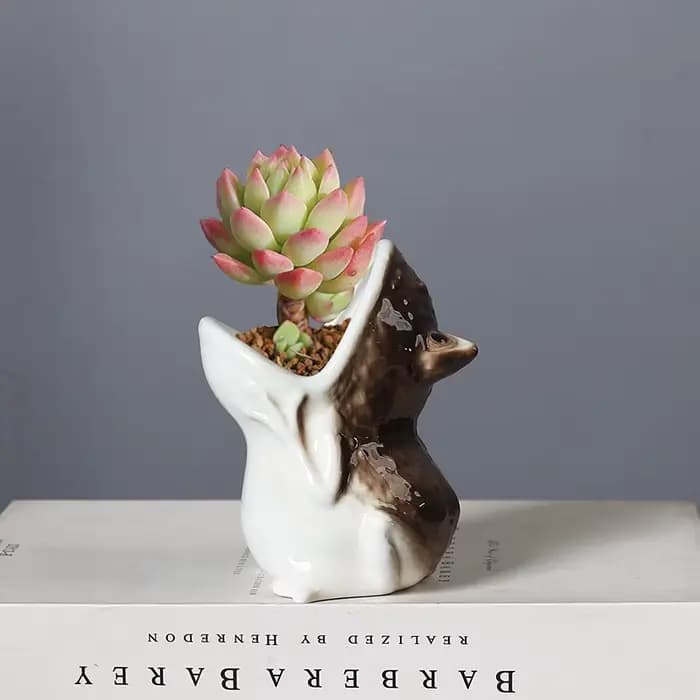 Pot de fleur en forme d'animal de dessin animé mignon