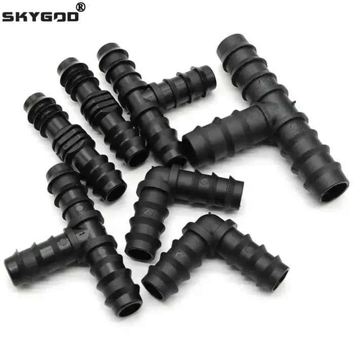 Tuyau en PE pour serre, 16 20 25mm, bouchon coudé droit en T, raccord de tuyau d'irrigation, Micro S