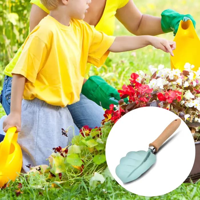 Petit ensemble d'outils de jardinage pour enfants, pelle de jardin pour enfants, fourchette à râteau avec manche en bois robuste, mini outils de jardinage pour enfants