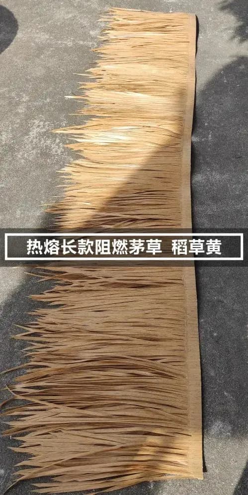 Toit en Paille en Plastique Artificiel et Ignifuge pour Plantes Tiki