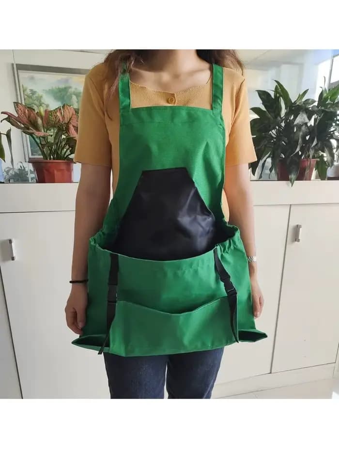 Tablier de jardinage d'extérieur avec grande poche – Sac de cueillette à dégagement rapide